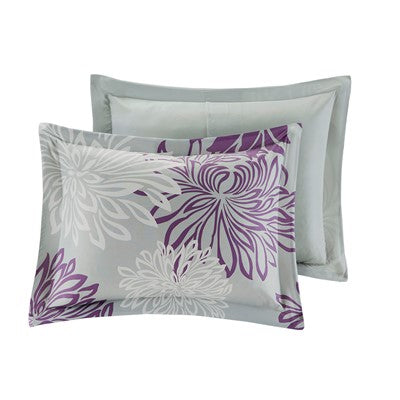 Madison Park Essentials Maible Comforter Set with Cotton Bed Sheets in Purple, Cal King MPE10-736