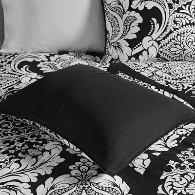 Madison Park Vienna 7 Piece Cotton Printed Comforter Set in Black, King MP10-7954