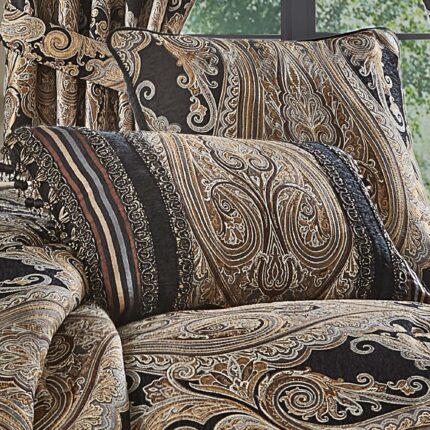 Lauretta Boudoir Decorative Throw Pillow in Black by J.Queen New York