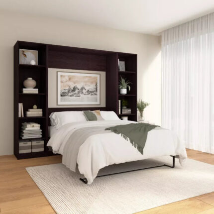 Claremont Full Murphy Bed with Closet Organizers 99W in Espresso Oak