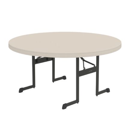 Lifetime 60 Inch Round Folding Table, Indoor/Outdoor, Almond, Professional Grade